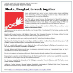 Dhaka, Bangkok to work together